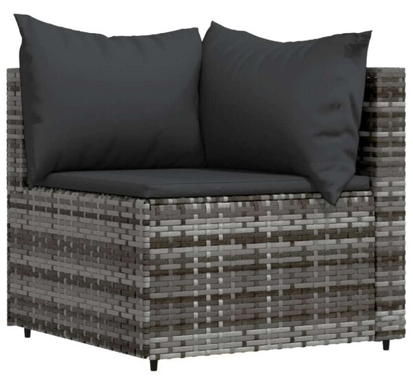 VidaXL 4 részes szürke polyrattan kerti ülőgarnitúra párnákkal