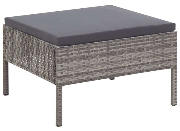 VidaXL 3-részes szürke polyrattan kerti ülőgarnitúra párnákkal