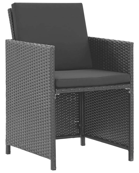 Polyrattan Kültéri Étkezőgarnitúra - 9 részes - Fekete