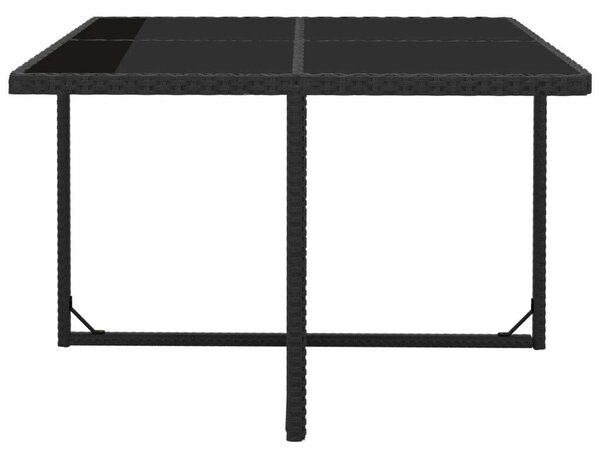Polyrattan Kültéri Étkezőgarnitúra - 9 részes - Fekete