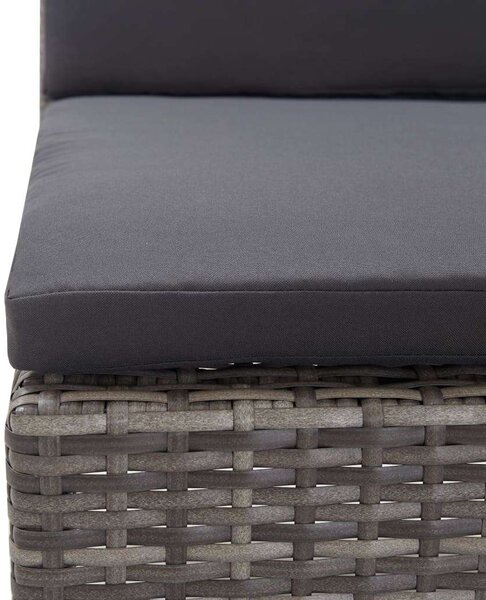 VidaXL 3-részes szürke polyrattan kerti ülőgarnitúra párnákkal