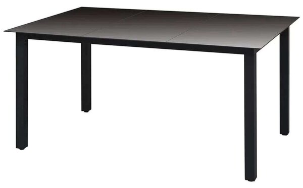 Polyrattan Kerti Étkezőgarnitúra - 7 részes - Fekete
