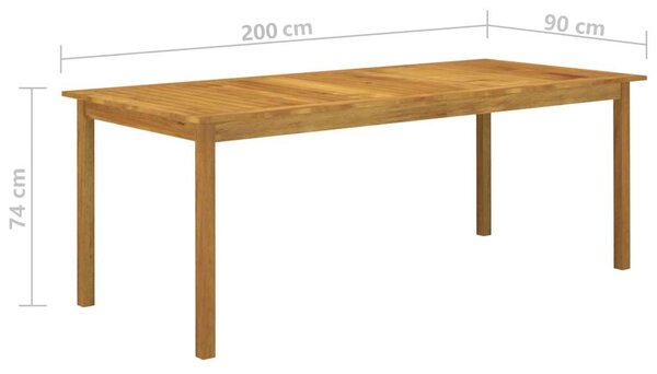 VidaXL Kerti Étkezőgarnitúra - 9 részes - Akácfa Asztal - Fekete Polyrattan
