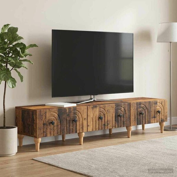 VidaXL TV szekrény Faragott fa öreg fa hatású 147 x 34,5 x 30 cm