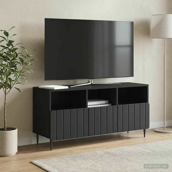 VidaXL TV-szekrény fiókkal, fekete, 102 x 34,5 x 50 cm, szerelt fa