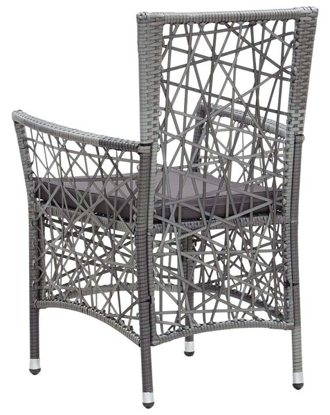 VidaXL Polyrattan Étkezőgarnitúra - 9 Fős - Szürke