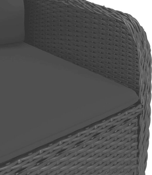VidaXL Polyrattan Kerti Étkezőgarnitúra - 9 részes - Fekete