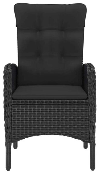 VidaXL Polyrattan Kerti Étkezőgarnitúra - 9 részes - Fekete