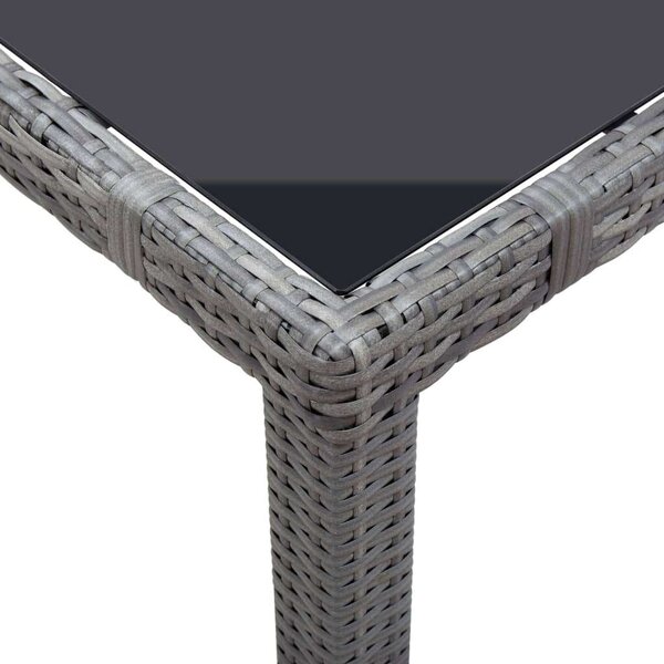 VidaXL Polyrattan Étkezőgarnitúra - 9 Fős - Szürke