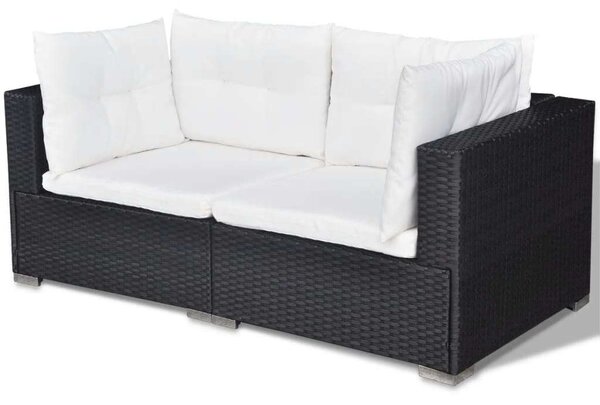 VidaXL Polyrattan Kerti Bútorszett - 6 részes - Fekete