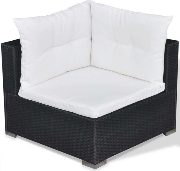 VidaXL Polyrattan Kerti Bútorszett - 6 részes - Fekete