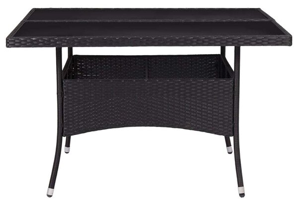 VidaXL Polyrattan Kerti Étkezőgarnitúra - 9 részes - Fekete