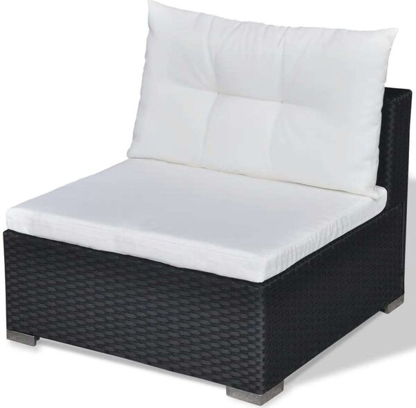 VidaXL Polyrattan Kerti Bútorszett - 6 részes - Fekete