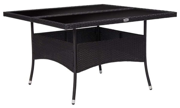 VidaXL Polyrattan Kerti Étkezőgarnitúra - 9 részes - Fekete