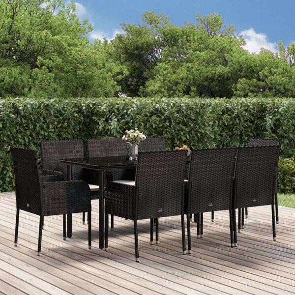 VidaXL Polyrattan Kerti Étkezőgarnitúra - 9 részes