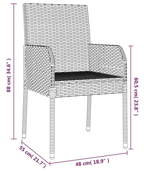 VidaXL Polyrattan Kerti Étkezőgarnitúra - 9 részes
