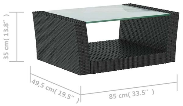 VidaXL Polyrattan Kerti Ülőgarnitúra - 16 részes - Fekete