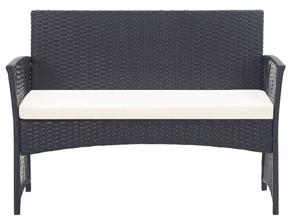 Polyrattan Kerti Bútor Szett - 4 részes - Fekete