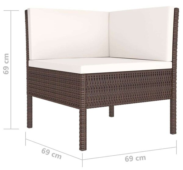 VidaXL 4 részes barna polyrattan kerti szett