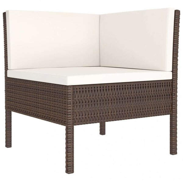 VidaXL 4 részes barna polyrattan kerti szett