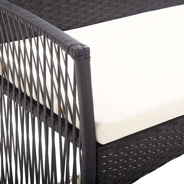 Polyrattan Kerti Bútor Szett - 4 részes - Fekete