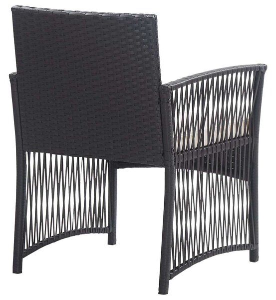 Polyrattan Kerti Bútor Szett - 4 részes - Fekete