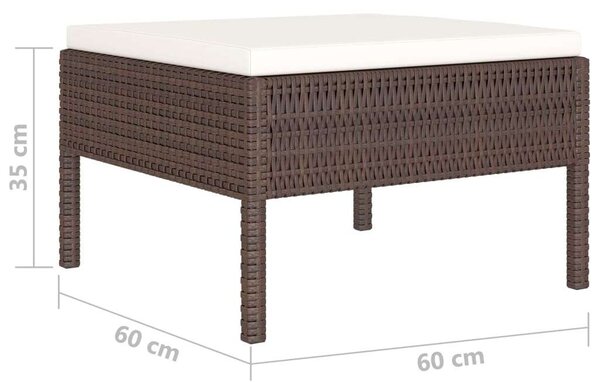VidaXL 4 részes barna polyrattan kerti szett