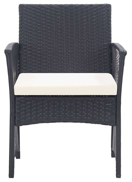 Polyrattan Kerti Bútor Szett - 4 részes - Fekete