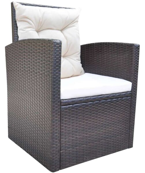 VidaXL Polyrattan Étkezőgarnitúra - 6 részes - Barna