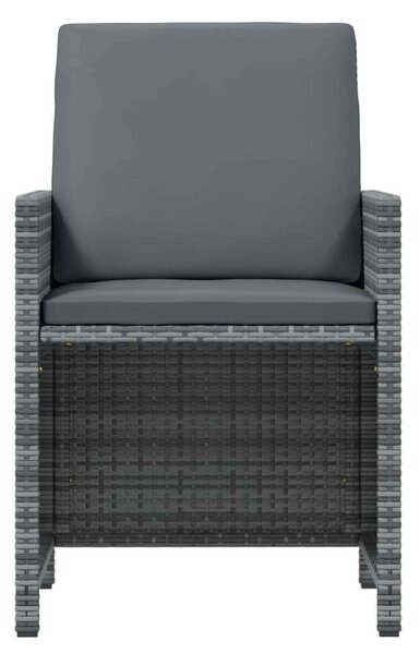 VidaXL 17 részes szürke polyrattan kerti étkezőgarnitúra párnákkal