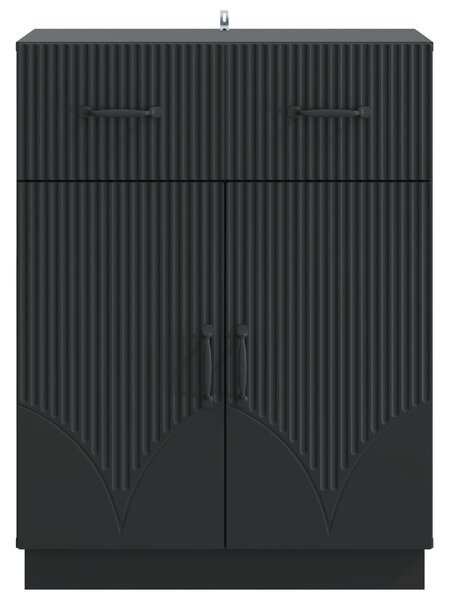 VidaXL Széf fiókkal Fekete 66 x 34,5 x 87 cm Szerelt Fa