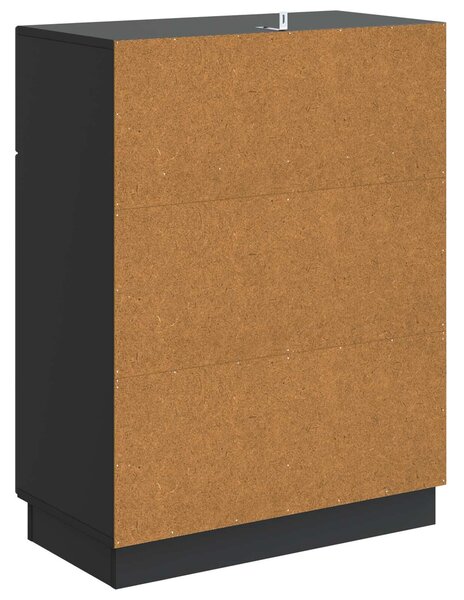 VidaXL Széf fiókkal Fekete 66 x 34,5 x 87 cm Szerelt Fa