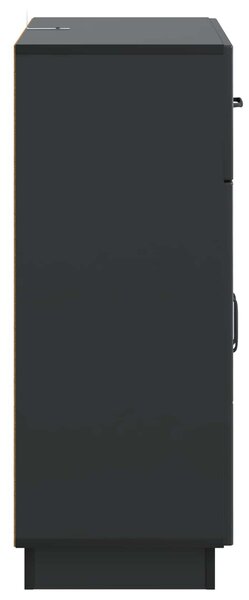 VidaXL Széf fiókkal Fekete 66 x 34,5 x 87 cm Szerelt Fa