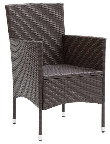 VidaXL - 5 részes Kerti Étkezőgarnitúra - Polyrattan - Barna