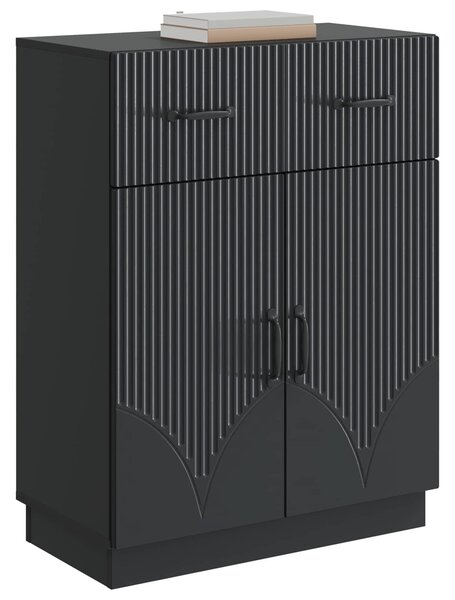 VidaXL Széf fiókkal Fekete 66 x 34,5 x 87 cm Szerelt Fa