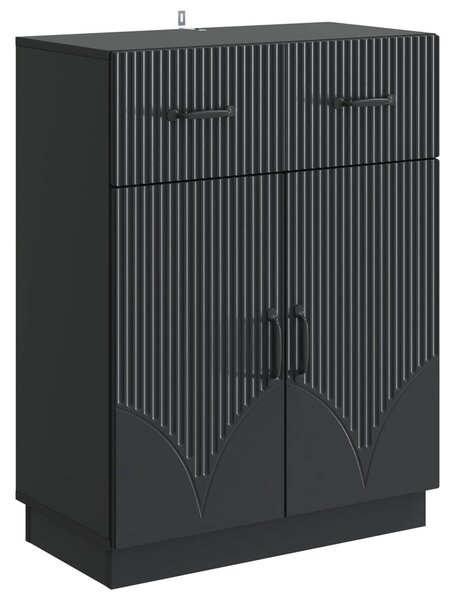 VidaXL Széf fiókkal Fekete 66 x 34,5 x 87 cm Szerelt Fa