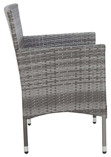 VidaXL 4 részes szürke polyrattan kerti ülőgarnitúra párnákkal
