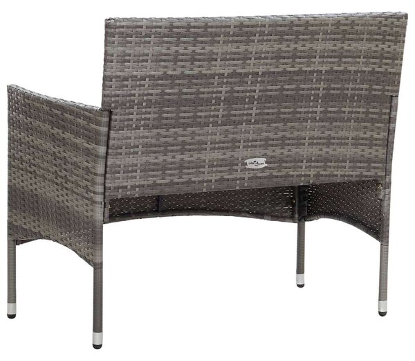VidaXL 4 részes szürke polyrattan kerti ülőgarnitúra párnákkal