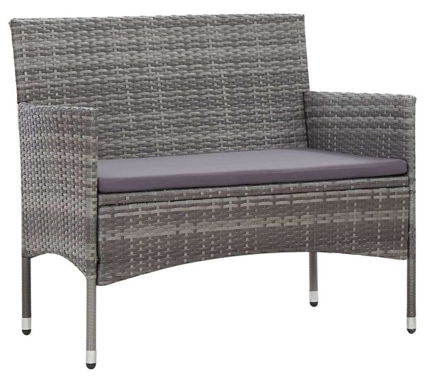 VidaXL 4 részes szürke polyrattan kerti ülőgarnitúra párnákkal