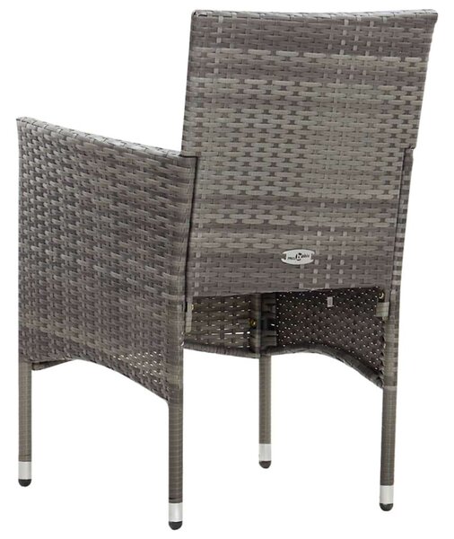 VidaXL 4 részes szürke polyrattan kerti ülőgarnitúra párnákkal