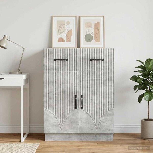 VidaXL Széf fiókkal Betonszürke 66 x 34,5 x 87 cm Szerelt Fa