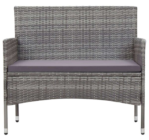 VidaXL 4 részes szürke polyrattan kerti ülőgarnitúra párnákkal