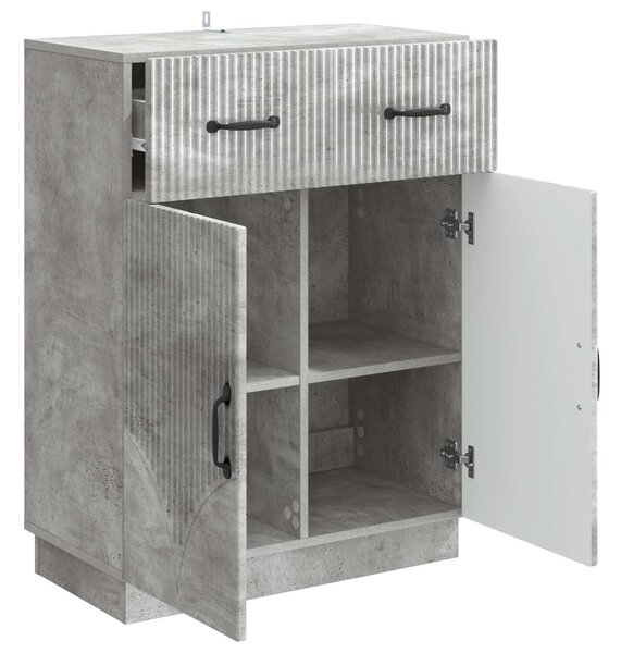 VidaXL Széf fiókkal Betonszürke 66 x 34,5 x 87 cm Szerelt Fa