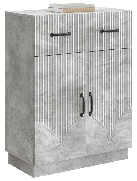 VidaXL Széf fiókkal Betonszürke 66 x 34,5 x 87 cm Szerelt Fa