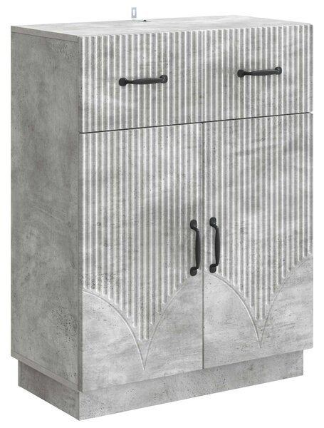 VidaXL Széf fiókkal Betonszürke 66 x 34,5 x 87 cm Szerelt Fa