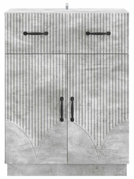VidaXL Széf fiókkal Betonszürke 66 x 34,5 x 87 cm Szerelt Fa