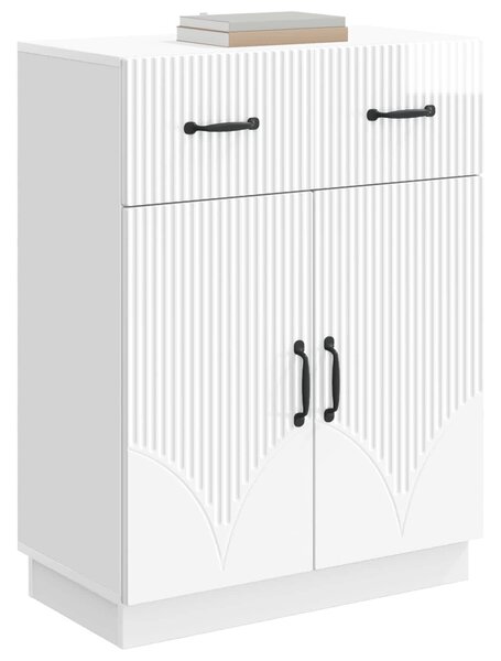 VidaXL Széf fiókkal Magasfényű Fehér 66 x 34,5 x 87 cm Szerelt Fa