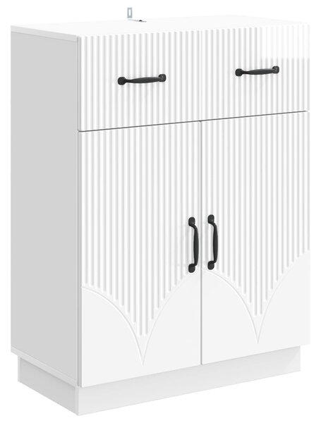 VidaXL Széf fiókkal Magasfényű Fehér 66 x 34,5 x 87 cm Szerelt Fa