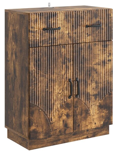 VidaXL Széf fiókkal Füstös Tölgy 66 x 34,5 x 87 cm Szerelt Fa