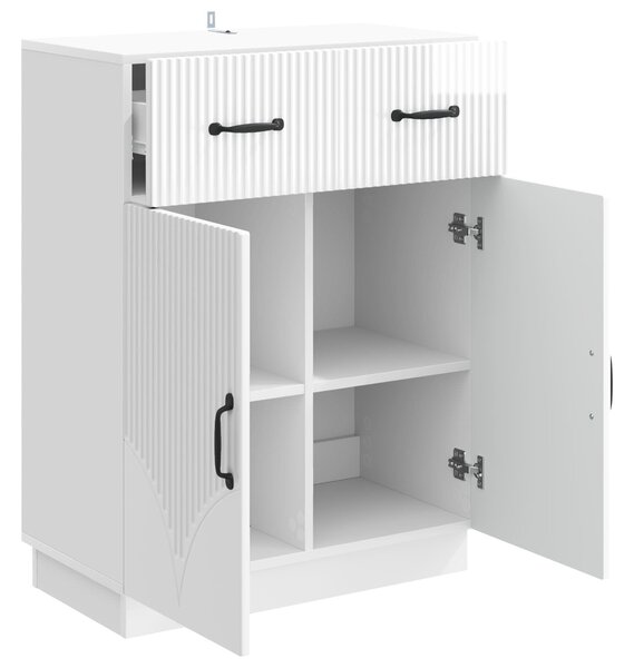 VidaXL Széf fiókkal Magasfényű Fehér 66 x 34,5 x 87 cm Szerelt Fa